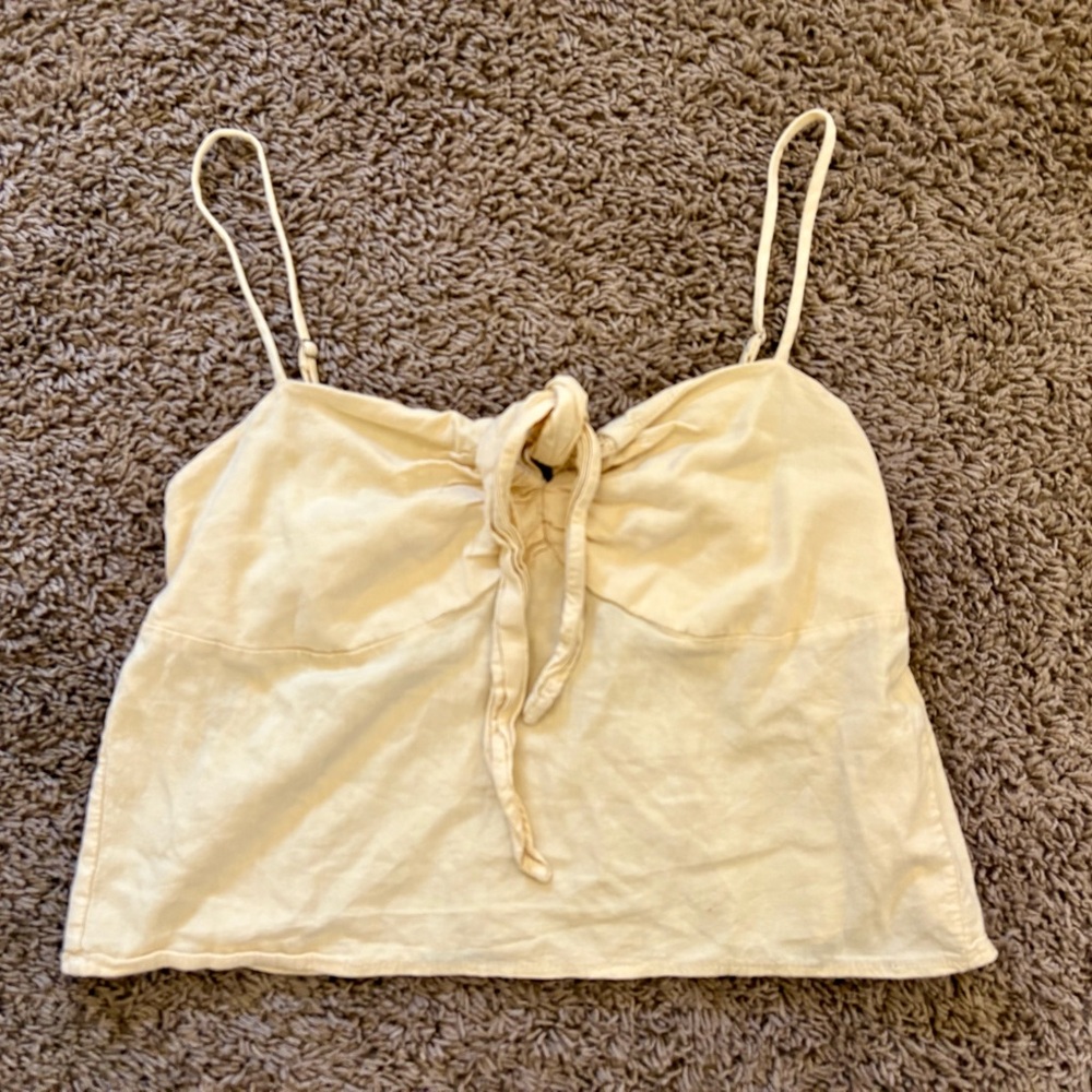 John Galt buttery Yellow Tie-Front Camisole